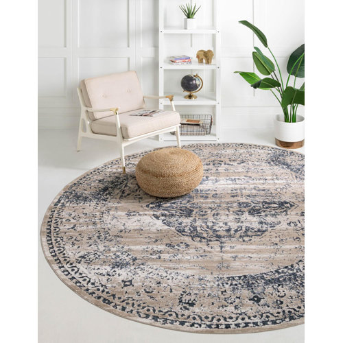 Three Posts™ Lapointe Dark Blue/Beige/Cream Rug & Reviews Wayfair